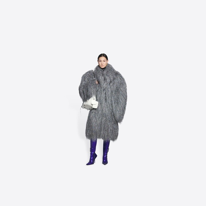 Balenciaga Boxy Fake Fur Coat - ShopStyle