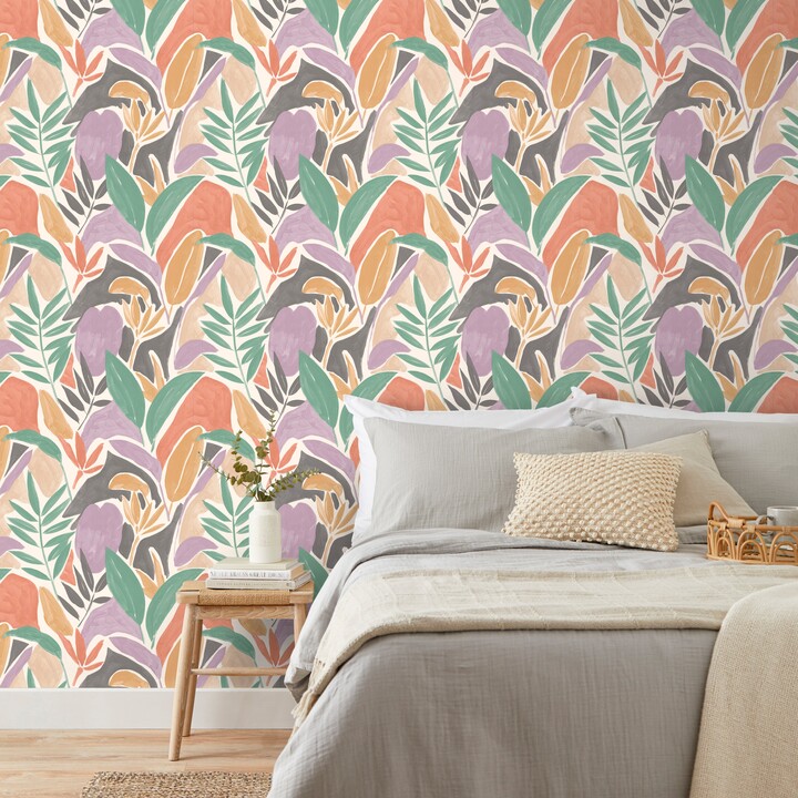 Dunelm Minnie Leaves Pastel Wallpaper MultiColoured ShopStyle Decor