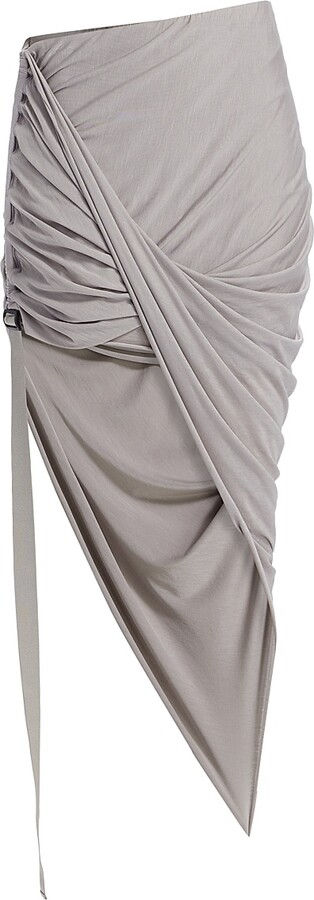 Helmut Lang Women's Wind Asymmetric Draped Miniskirt - Grey Lavender - Size XS