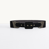 Thumbnail for your product : Maje Wide velvet belt with studs