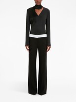 Thumbnail for your product : Victoria Beckham Panel-Detail Textured Trousers