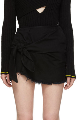 Marques Almeida Black Denim Knotted Mini Skirt