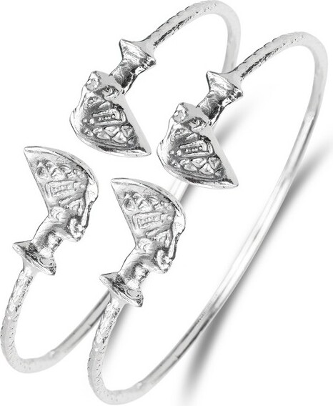 Better Jewelry BetterJewelryQueenNefertitiThinWestIndianBangles.925SterlingSilver1pair