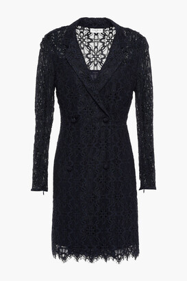 Sandro Nanie Double-breasted Corded Lace Mini Wrap Dress