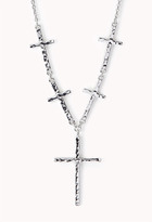 Thumbnail for your product : Forever 21 Hammered Metal Cross Necklace