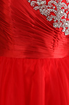 Thumbnail for your product : Scala Short Satin Embroidered Bust in Red