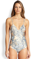 Thumbnail for your product : Zimmermann One-Piece Quilted Floral Swimsuit