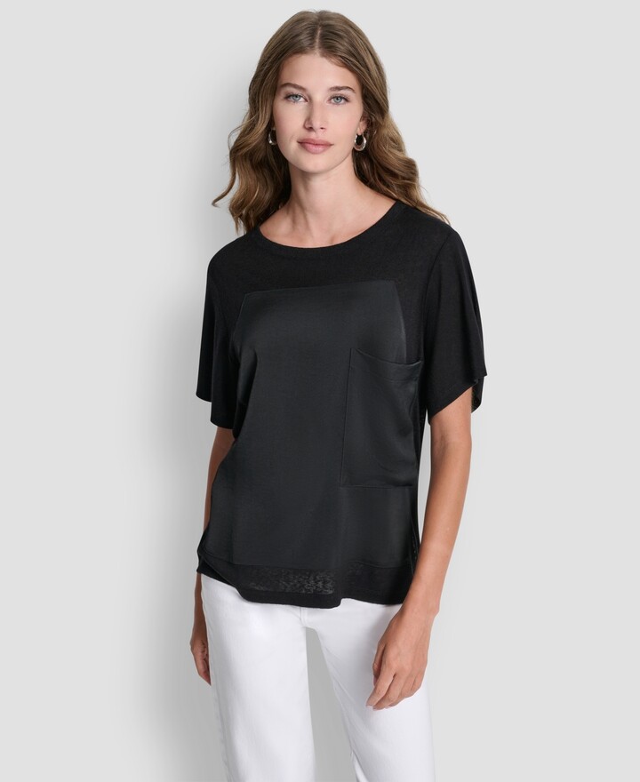 DKNY Women's Crewneck Short Sleeve T-Shirt