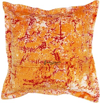 Emily Laura Designs Abstract Orange Velvet Cushion