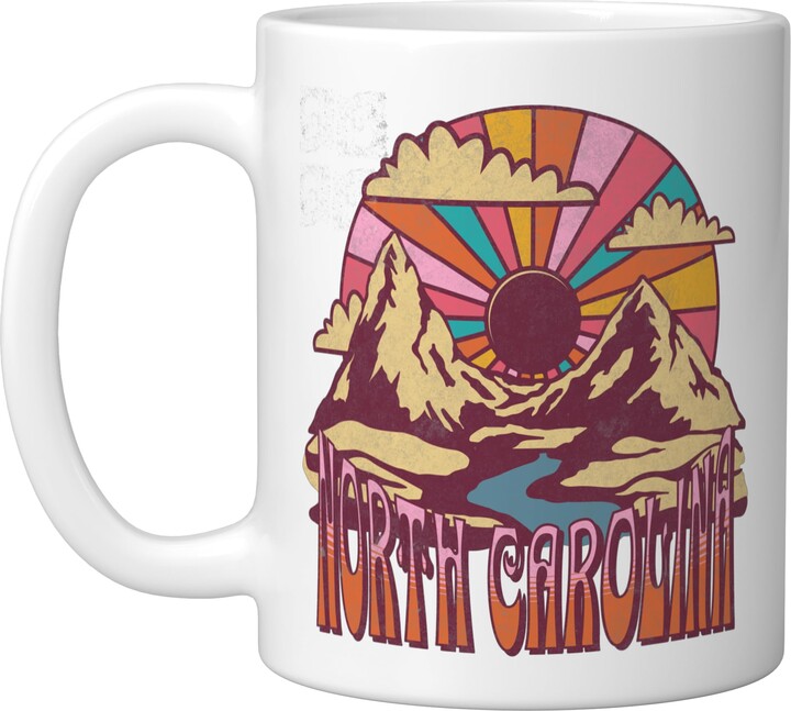 North Carolina USA Outdoor Vintage North Carolina Ceramic Mug, White