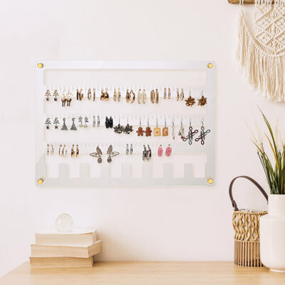 Rebrilliant Earring Holder Organizer Wall Hanging Jewelry Organizer Wall Mounted Earring Organizer Acrylic Wall Jewelry Organizer Earring Display And Storage