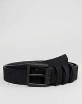 Thumbnail for your product : ASOS Smart Faux Suede Slim Belt In Black With Triple Keeper