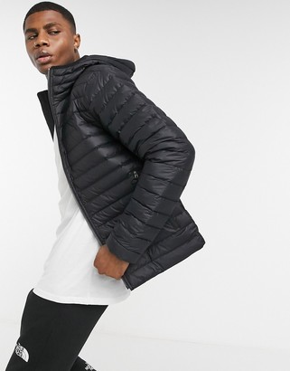 The North Face Stretch down hoodie jacket in black - ShopStyle Outerwear