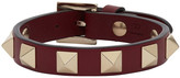 Thumbnail for your product : Valentino Burgundy Garavani Rockstud Bracelet