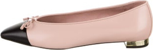 Aquazzura Leather Ballet Flats Pink Semi-Pointed Toes with Bow Accents Includes Box & Dust Bag Designer