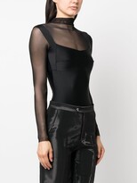 Thumbnail for your product : Atu Body Couture Long Sheer-Sleeved Bodysuit