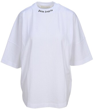 Palm Angels Curved Logo Printed T-Shirt