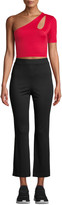 Thumbnail for your product : Cushnie High-Waist Cropped Active Pants w/ Slit Sides