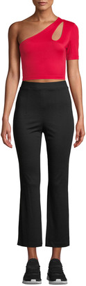 Cushnie High-Waist Cropped Active Pants w/ Slit Sides