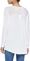 Thumbnail for your product : Vince Satin-Back Lightweight Knit Top, White