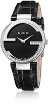 Thumbnail for your product : Gucci Interlocking Diamond, Stainless Steel & Crocodile Strap Watch