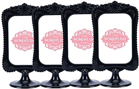 Poster Frame,Vertical Stand Photo Frames Menu Box Double Display 2 Photos 4x6 ", Specimen Framework,Price tag , Culture Card ,Ornaments Exhibition, 4 PACK (Black)