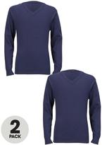 Thumbnail for your product : Top Class Unisex School V-neck Knitted Jumpers (2 Pack)
