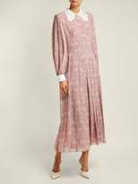 Thumbnail for your product : Fendi Lace Collar Paisley Print Silk Midi Dress - Womens - Pink Print