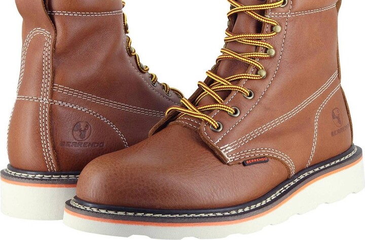 Berrendo Men's Soft Toe Work Boots Safety Footwear Electrical Hazard Rated In Rust