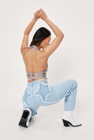 Thumbnail for your product : Nasty Gal Womens Petite Star Design High Waisted Jeans