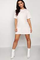 Thumbnail for your product : boohoo Babydoll Tonal Embroidered T-Shirt Dress