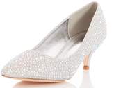 Thumbnail for your product : Quiz Silver Diamante Kitten Heels