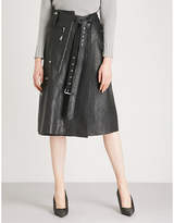 alexander mcqueen Asymmetric leather midi skirt