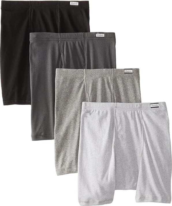 Hanes Men's 4-Pack FreshIQ Boxer with ComfortFlex Waistband Brief (Black/ Grey) Men's Underwear - ShopStyle