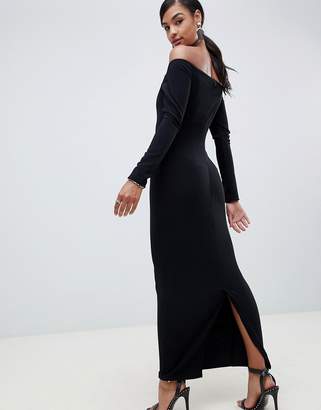 Bardot Asos Design ASOS DESIGN U bar maxi dress-Black