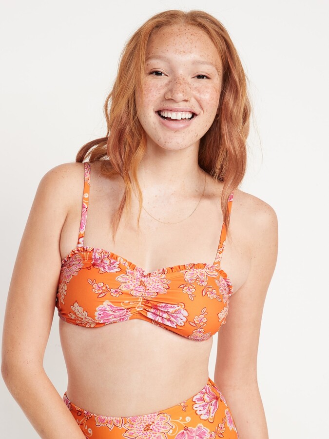 Farfetch Girls Sport & Swimwear Swimwear Bikinis Bikini Sets Loretta ruffled bikini set Orange 