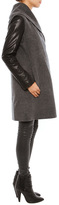 Thumbnail for your product : Vince Leather Sleeve Shawl Collar Jacket