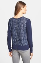 Thumbnail for your product : Gibson Back Zip Lace Jacquard Sweatshirt