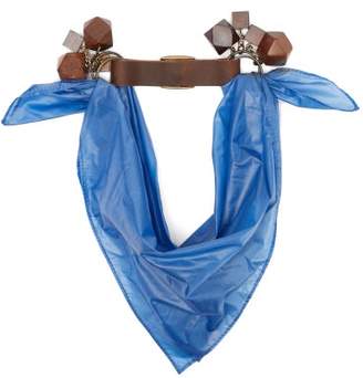 Preen by Thornton Bregazzi Leather-trimmed Neck Scarf - Womens - Blue