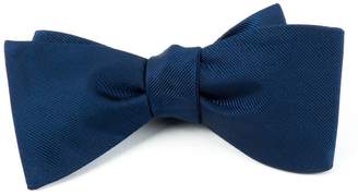 The Tie Bar TheTieBar 100% Woven Silk Blue GrosGrain Solid Bow Tie
