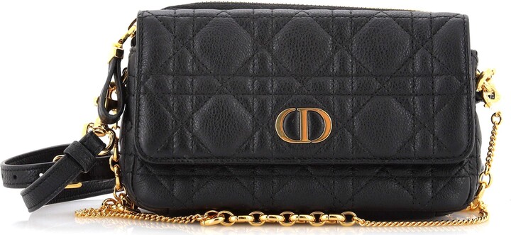 Christian Dior Caro Flap Double Pouch Crossbody Bag Cannage Quilt