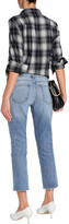 Thumbnail for your product : Current/Elliott The Cropped Straight Faded Mid-rise Straight-leg Jeans