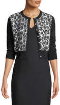 Thumbnail for your product : Karl Lagerfeld Paris Contrast Lace-Front Shrug Cardigan