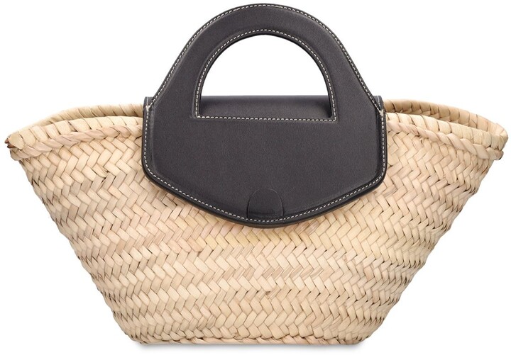 Hereu Alqueria straw & leather top handle bag - ShopStyle