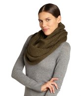 Thumbnail for your product : Paula Bianco olive green wool blend ripped detail loop snood scarf