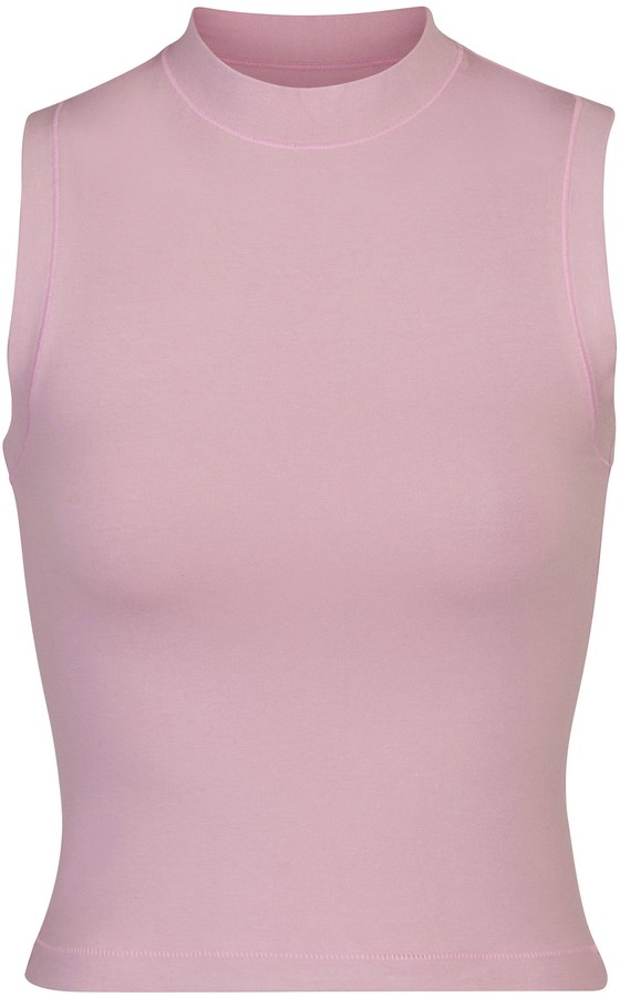 SKIMS Cotton Jersey Mock Neck Tank ShopStyle Plus Size Clothing