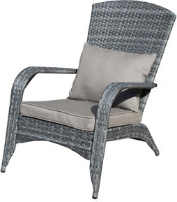 SnugglySolace Stylish Outdoor Chair With Grey Cushions Ample Seat Space Comfortable Cushion Chair Design For Patio