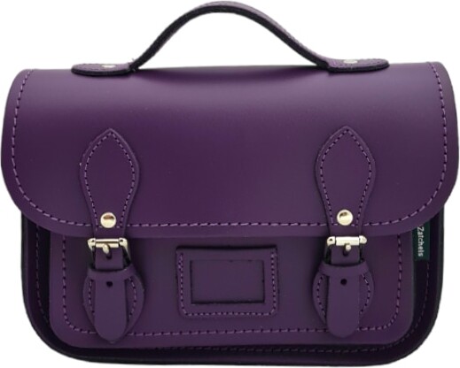 Zatchels Leather Midi Satchel - Purple