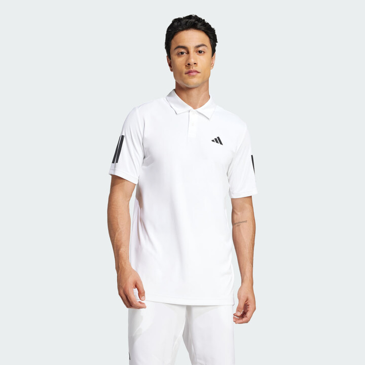 adidas Club Tennis 3-Stripes Polo Shirt White L Mens