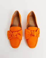 Thumbnail for your product : ASOS DESIGN My Girl bow loafers in orange